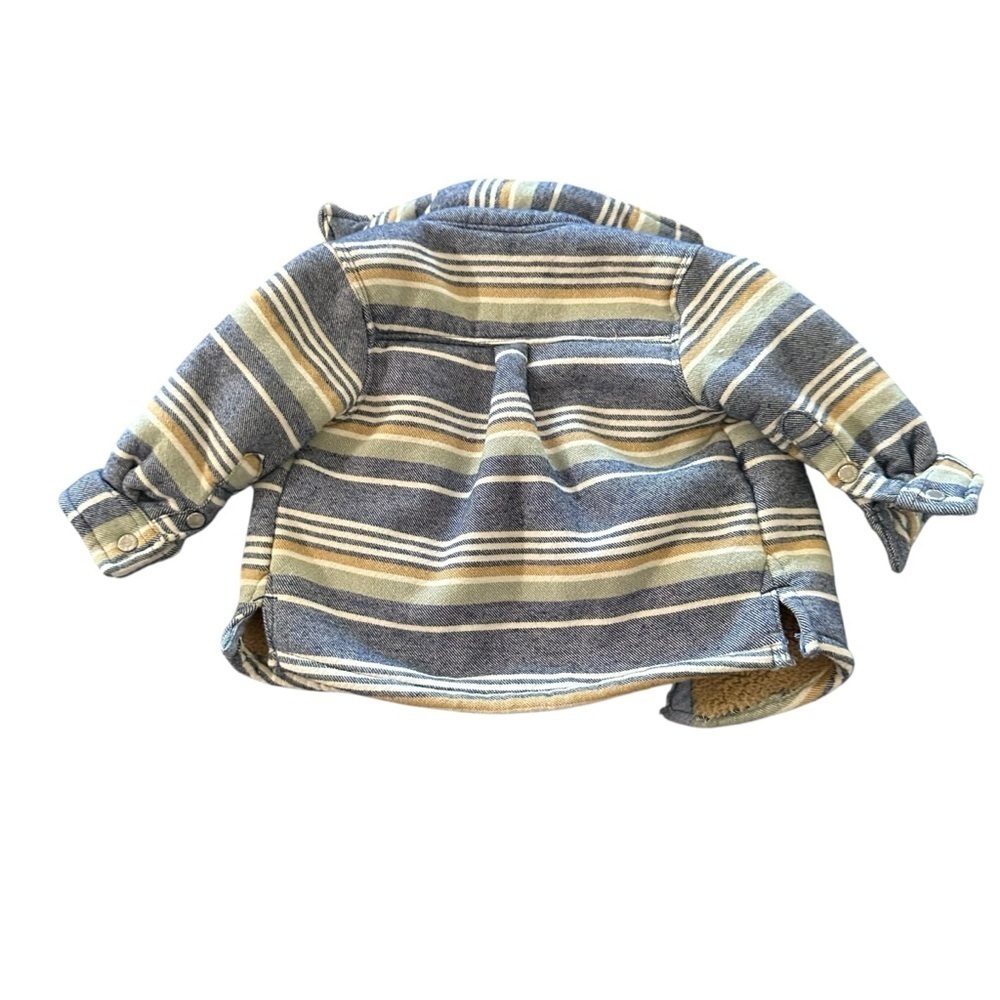 Eddie Bauer Blue and Cream Jean Jacket with Cozy Fleece - Picture 2 of 4